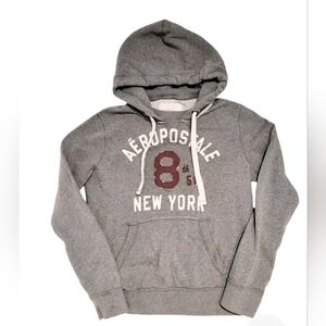 Aeropostale Y2K‎ Hoodie Sweatshirt 8th Street New York Gray 2013 Mens Medium